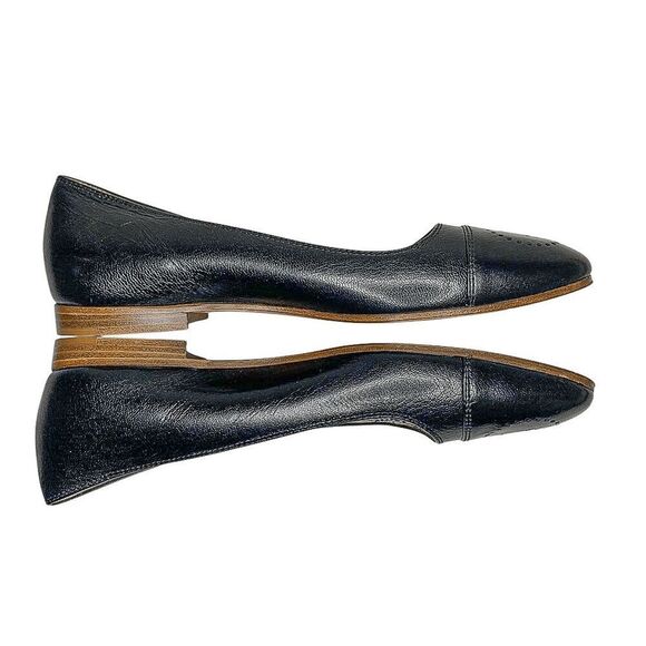 Gucci Hills GG Logo Ballet Flat EU 38.5 US 8.5 Cap Toe Double G Leather - Picture 5 of 11